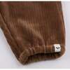 Corduroy Side Pocket Pant Gathered Ankle, Chocolate - Pants - 4