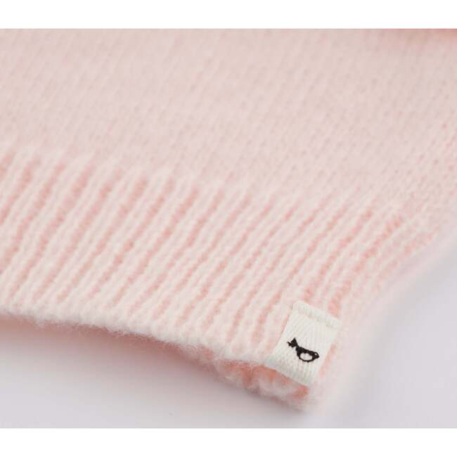 Cream Heart Crew Neck Sweater, Baby Pink - Sweaters - 4