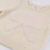 Baby Pink Bow Crew Neck Sweater, Cream - Sweaters - 3