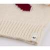 Berry Red Bow Crew Neck Sweater, Cream - Sweaters - 4