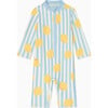 Lemon and Blue Stripe Sun Safe Swim Suit - Rash Guards - 1 - thumbnail