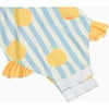 Lemon and Blue Stripe Frill Swimsuit - One Pieces - 4