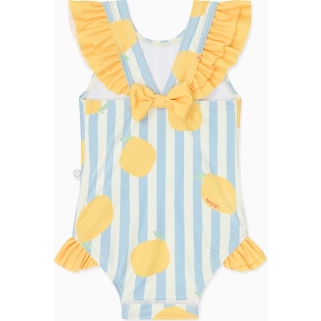 Lemon and Blue Stripe Frill Swimsuit - One Pieces - 5