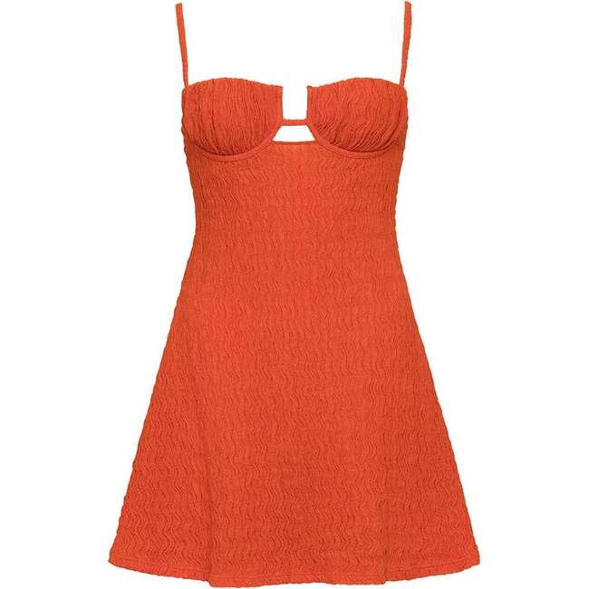 Petal Short Slip Dress, Tangerine