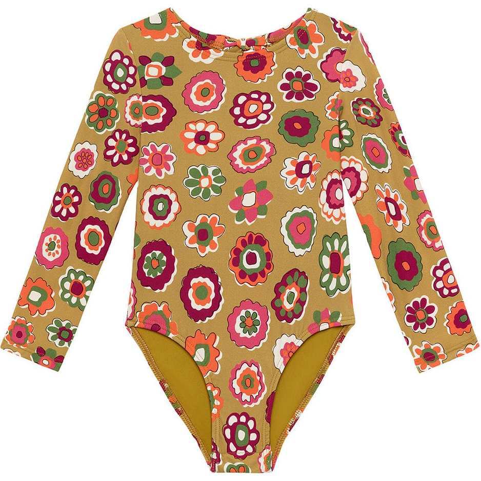 Mini Long Sleeve One-Piece, Mazzy Floral - One Pieces - 1