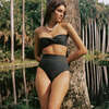 Added Coverage High Rise Bikini Bottom, Charcoal - Two Pieces - 3