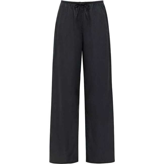 Drawstring Wide Leg Pant, Charcoal