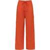 Drawstring Wide Leg Pant, Tangerine - Pants - 1 - thumbnail