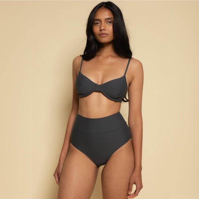 Dainty Bikini Top, Charcoal - Two Pieces - 2