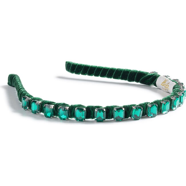 Crystal Velvet Headband, Emerald