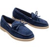 Suede Formal Dress Shoes, Navy - Slip Ons - 1 - thumbnail