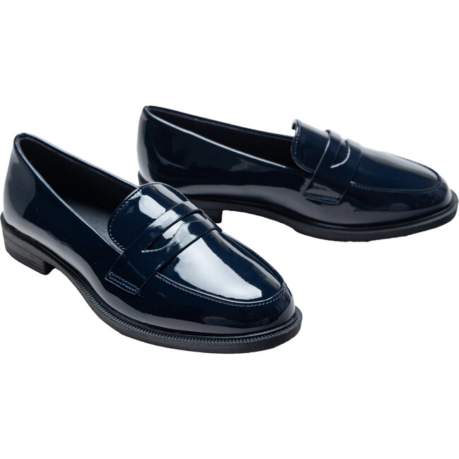 Patent Penny Loafers, Navy - Slip Ons - 3