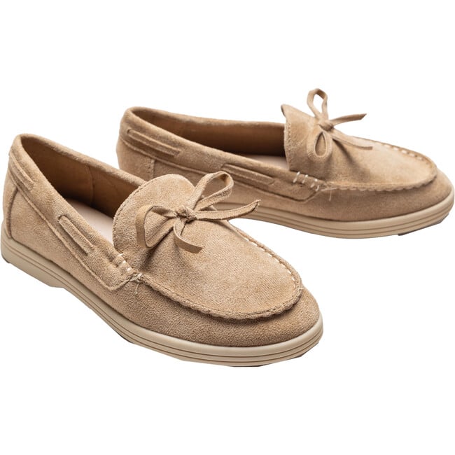 Suede Formal Dress Shoes, Beige - Slip Ons - 3