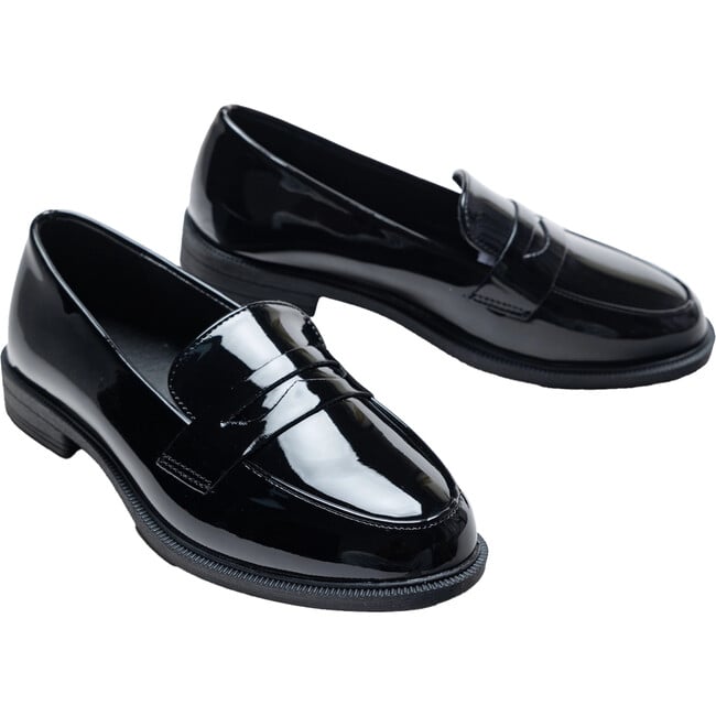 Patent Penny Loafers, Black