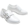 Patent Buckle Loafers, White - Dress Shoes - 1 - thumbnail