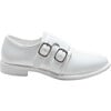 Patent Buckle Loafers, White - Dress Shoes - 2