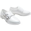 Patent Buckle Loafers, White - Dress Shoes - 3