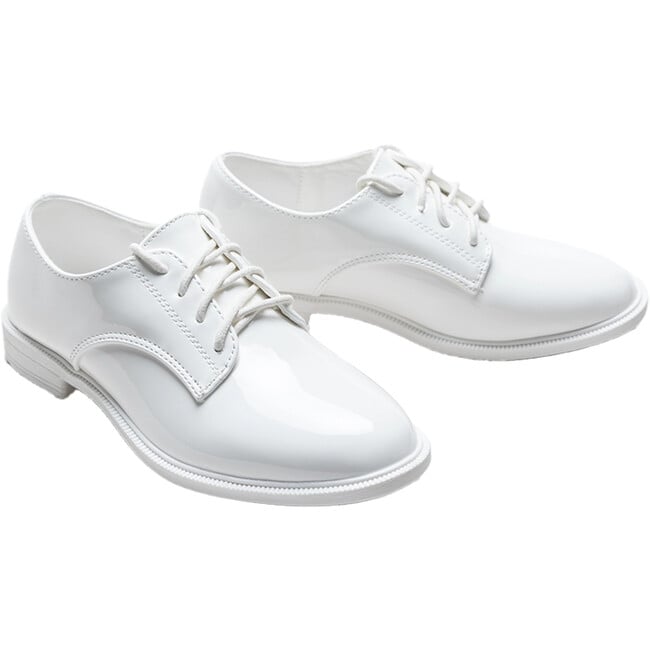 Oxford Laced Dress Shoes, White - Dress Shoes - 3