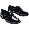 Patent Buckle Loafers, Black - Dress Shoes - 3