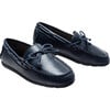 Faux Leather Laced Loafers, Navy - Slip Ons - 1 - thumbnail