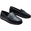 Faux Leather Penny Loafers, Black - Slip Ons - 1 - thumbnail