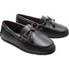 Faux Leather Laced Loafers, Mocha - Slip Ons - 3