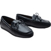 Faux Leather Laced Loafers, Black - Slip Ons - 3