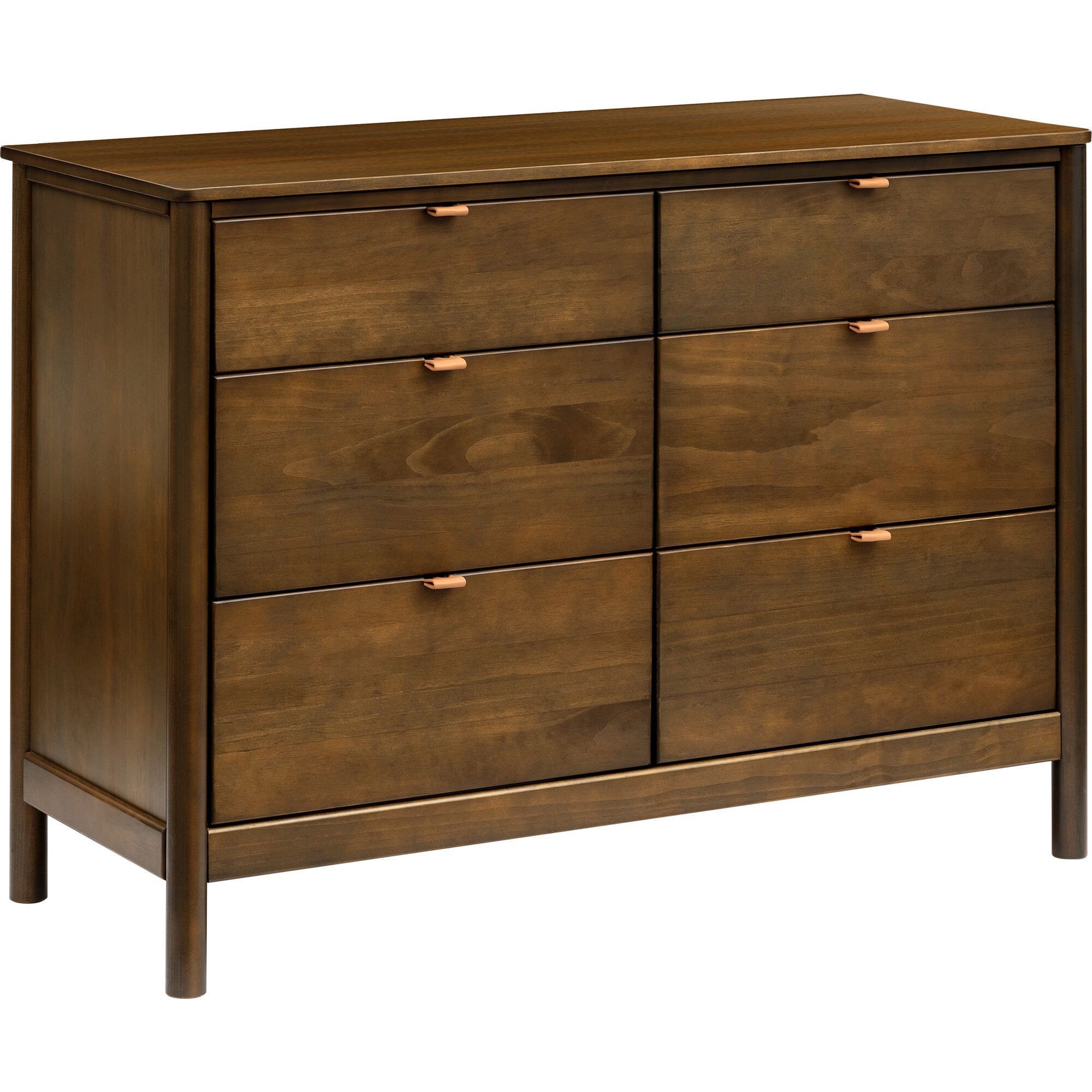 Bondi 6-Drawer Assembled Dresser, Natural Walnut - Dressers - 1