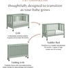 Maki Full-Size Portable Folding Crib, Light Sage - Cribs - 7