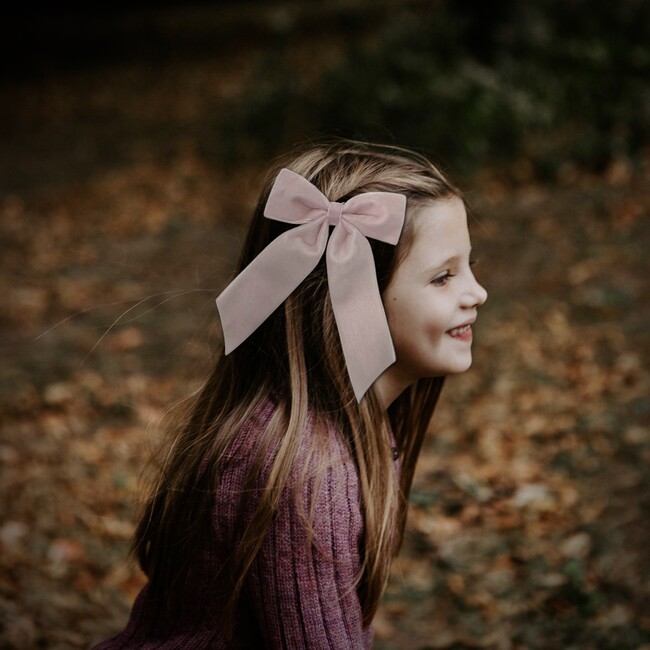 Big Velvet Bow, Blush - Hair Accessories - 2