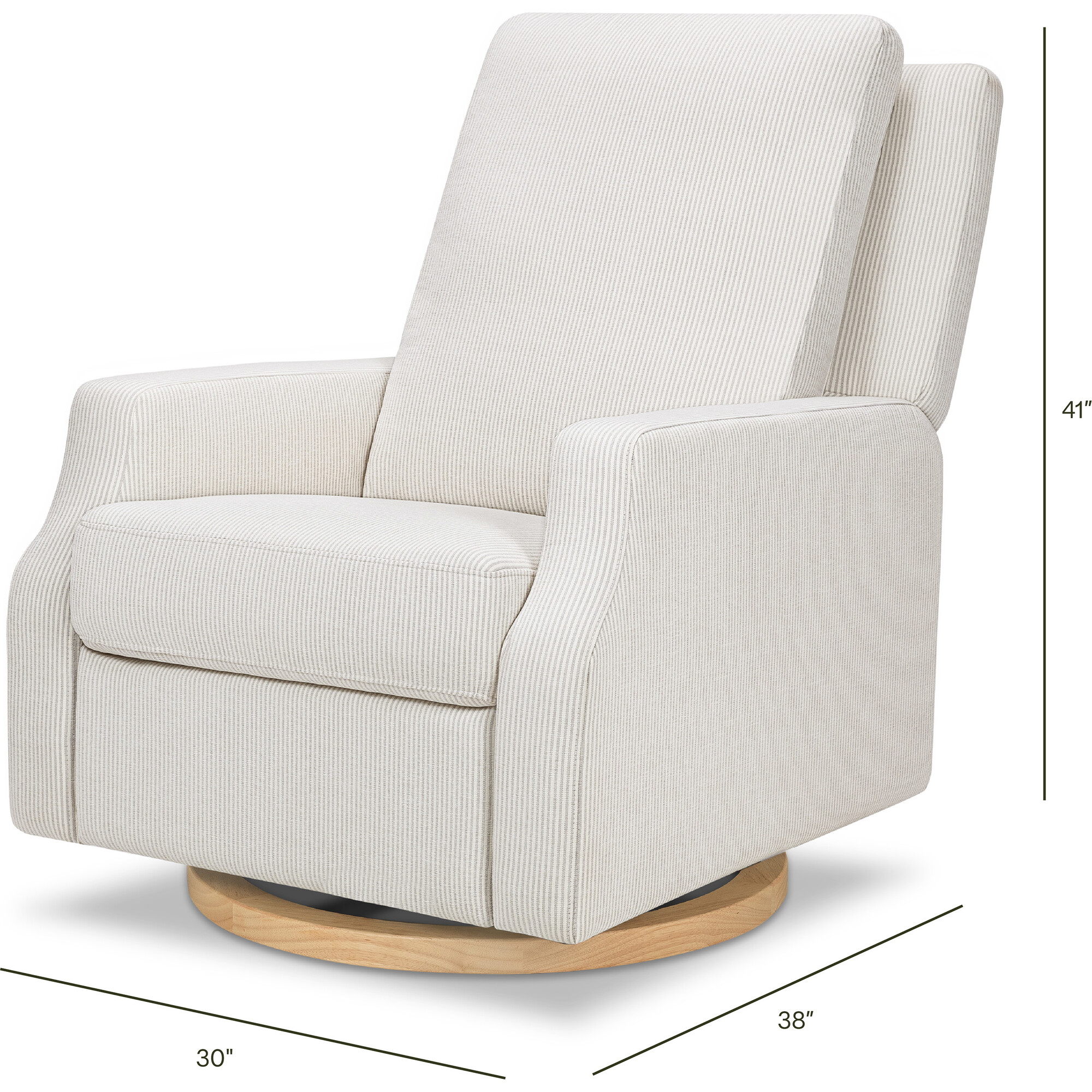 Crewe Recliner and Swivel Glider, Fog Chatham Stripe Performance Eco-Weave - Glider - 1