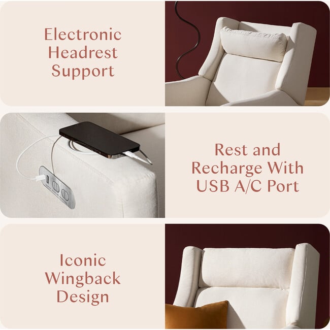 Kiwi Plus Power Recliner and Swivel Glider, Performance Cream Eco-Weave - Glider - 5