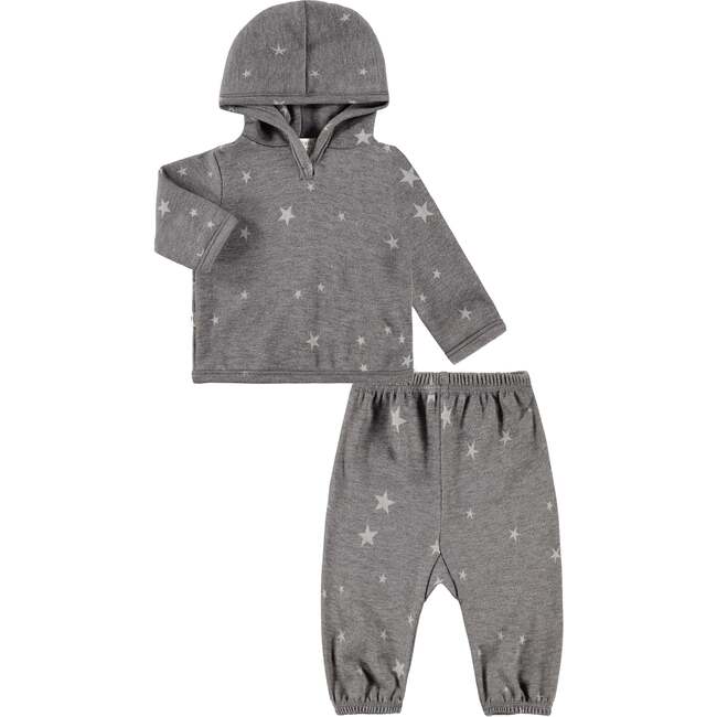 Eco-Fleece Star Hoodie and Sweatpant Sets, Dark Gray Star