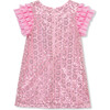 Mesh Sleeve Sequin Dress, Pink - Dresses - 2