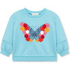 Butterfly 3D Pullover Sweatshirt, Light Blue - Sweatshirts - 1 - thumbnail