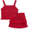 Sequin Fringe Skirt Set, Red - Mixed Apparel Set - 1 - thumbnail