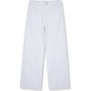 Twill Wide Leg Pants, White - Pants - 1 - thumbnail