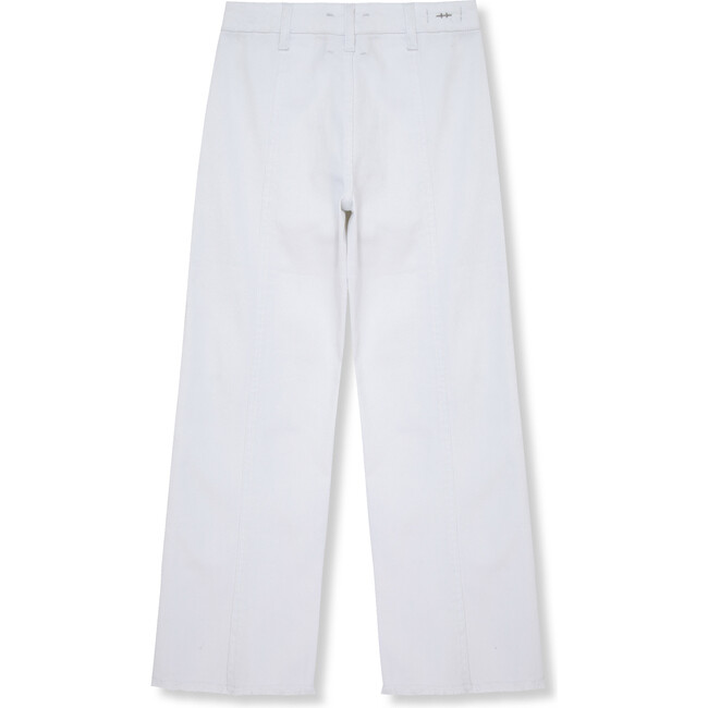 Twill Wide Leg Pants, White - Pants - 2