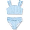 Ruched Straps Two-Piece Swimsuit, Light Blue - Two Pieces - 1 - thumbnail