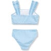 Ruched Straps Two-Piece Swimsuit, Light Blue - Two Pieces - 3