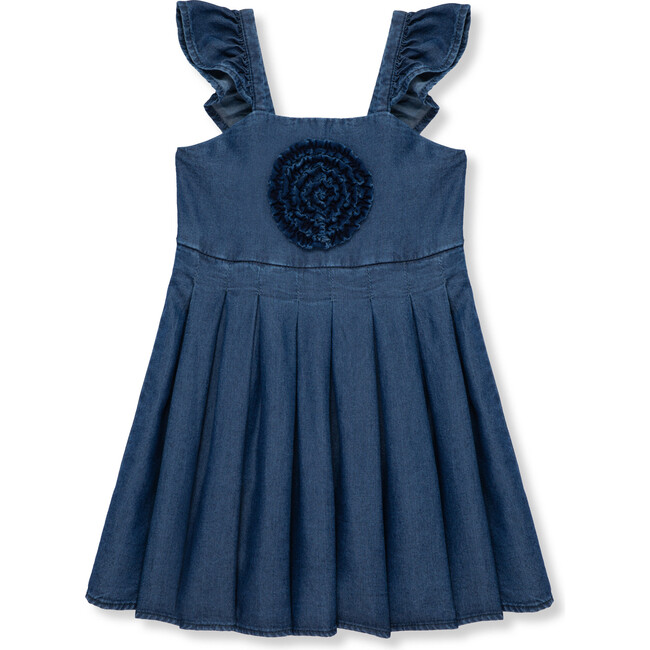 Rosette Dress, Indigo