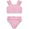 Kids Ruched Straps Two-Piece Swimsuit, Light Pink - Two Pieces - 1 - thumbnail