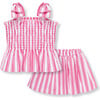 Infant Smocked Short Set, Pink - Mixed Apparel Set - 1 - thumbnail