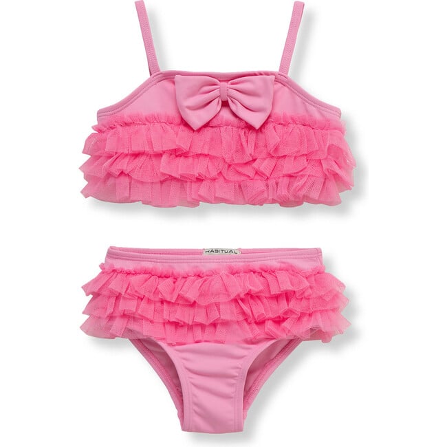 Infant Mesh Ruffle Two-Piece Swimsuit, Pink