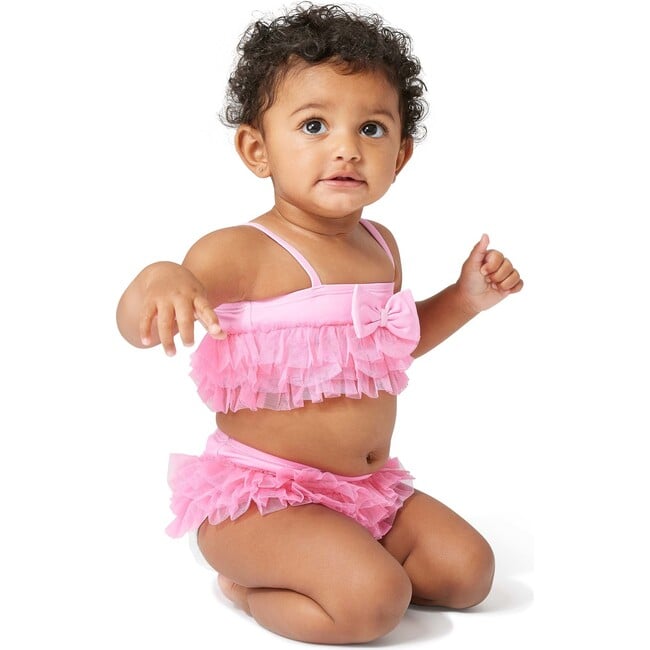 Infant Mesh Ruffle Two-Piece Swimsuit, Pink - Two Pieces - 2