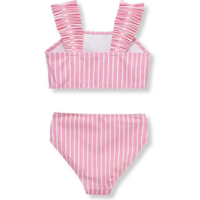 Kids Ruched Straps Two-Piece Swimsuit, Light Pink - Two Pieces - 3