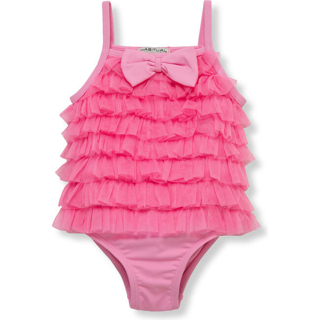 Infant Mesh Ruffle One-Piece Swimsuit, Pink