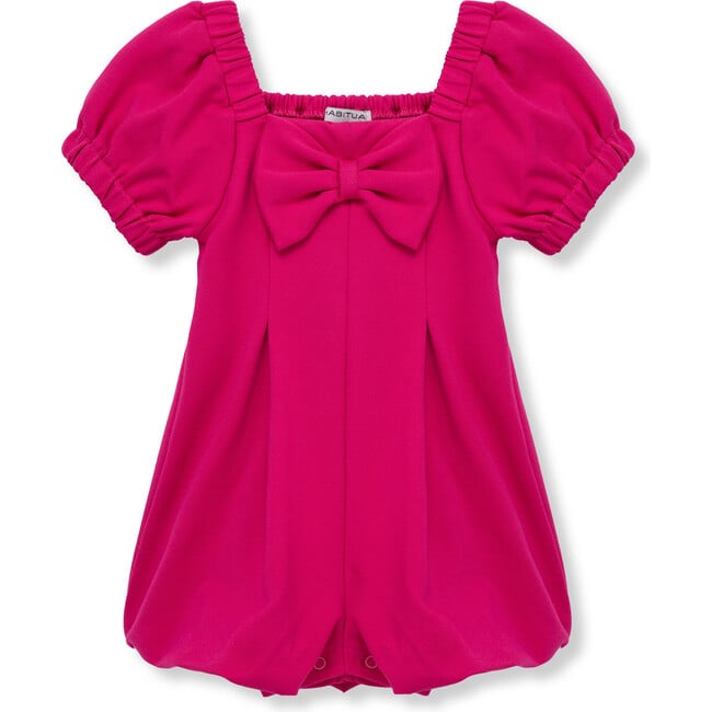 Infant Bow Front Romper, Pink