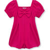 Infant Bow Front Romper, Pink - Rompers - 1 - thumbnail