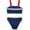 Colorblocked Two-Piece Swimsuit, Blue - Two Pieces - 3